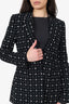 Givenchy Black/White Wool Printed Single Breasted Blazer Size 40