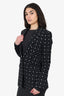Givenchy Black/White Wool Printed Single Breasted Blazer Size 40