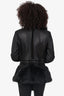 Roberto Cavalli Black Shearling Asymmetric Front Jacket Size 44