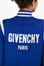 Givenchy Blue/White Wool Blend Knit Embroidered Bomber Jacket Size S Mens