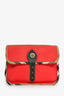 Burberry Red Canvas Novacheck Trim Crossbody Bag