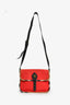 Burberry Red Canvas Novacheck Trim Crossbody Bag