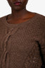 Vince Brown Yak Wool Cable Knit Long Sleeve Sweater Size L