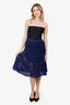 Proenza Schouler Blue/Black Knit Knee Length Skirt Estimated Size S