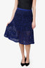 Proenza Schouler Blue/Black Knit Knee Length Skirt Estimated Size S