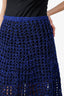 Proenza Schouler Blue/Black Knit Knee Length Skirt Estimated Size S