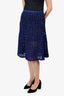 Proenza Schouler Blue/Black Knit Knee Length Skirt Estimated Size S