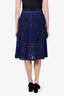 Proenza Schouler Blue/Black Knit Knee Length Skirt Estimated Size S