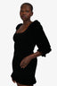 Love Shack Fancy Black Velvet Long Sleeve Ruffle Mini Dress Size M
