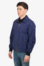 Burberry Navy/Black Tartan Pattern Reversible Zip Up Jacket Size 52 Mens