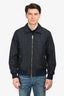Burberry Navy/Black Tartan Pattern Reversible Zip Up Jacket Size 52 Mens
