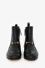 Gucci Black Leather GG Marmont Chelsea Boots Size 35