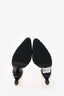 Christian Dior Black/White Satin/Leather Polka Dot Slingback Heels Size 5