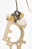Christian Dior White Faux Mother of Pearl Bead Ear Pendants
