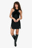 Alexander Wang Black Wool/Velvet Studded Sleeveless Dress Size 4