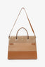 Burberry Camel Leather Title Bag With Strap