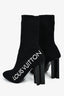 Louis Vuitton Black Knit 'Louis Vuitton' Embroidered Heeled Sock Boot Size 38