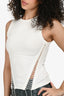 Dion Lee White Cotton Ribbed Tank Top Size XXS