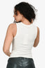 Dion Lee White Cotton Ribbed Tank Top Size XXS