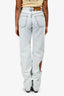Off-White Light Blue Denim Paper Clip Cut Out Jeans Size 27