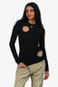 Off-White Black Long Sleeve 'Off' Cut Out Top Size 36