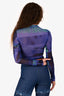 Danielle Guizio Purple/Teal Mesh Graphic Top Size XS