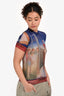 Ottolinger Blue/Red Mesh Graphic Short Sleeve Top Size XS