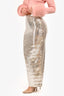 New Arrivals Beige/Silver Square Sequin 'Sasha' Maxi Skirt Size 38 w/ Tags