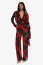 Rat & Boa Red/Green Printed Sheer Pants Size XXS