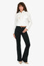 Frame Black Cotton 'Le High Flare' Bootcut Pants Size 25