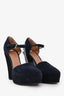 Marni Navy/Black Suede Platform Pumps Size 36
