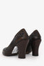 Dries Van Noten Brown Leather Embroidered Pumps Size 37