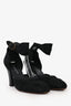 Dries Van Noten Black Suede Beaded Ankle Strap Pumps Size 36.5