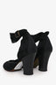 Dries Van Noten Black Suede Beaded Ankle Strap Pumps Size 36.5