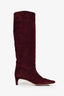 Staud Burgundy Suede Wally 55 Knee-High Boots Size 38.5