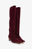 Staud Burgundy Suede Wally 55 Knee-High Boots Size 38.5
