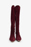 Staud Burgundy Suede Wally 55 Knee-High Boots Size 38.5