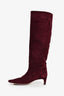 Staud Burgundy Suede Wally 55 Knee-High Boots Size 38.5