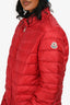 Moncler Red Quilted Shell Packable Jacket Size 5