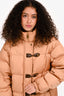 Louis Vuitton 2022 Light Brown Quilted Monogram Detail Down Jacket Size 36