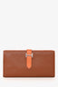 Hermes 2008 Brown Mysore Chèvre Leather Bearn Long Wallet Palladium Hardware