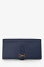 Hermès 2011 Navy Epsom Leather Bearn Long Wallet Gold Hardware