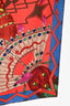 Hermes Red/Blue Silk Graphic Printed Scarf 90