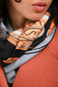 Hermès Blue/Orange Silk Graphic Printed Scarf 90
