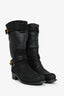 Christian Dior Black Nubuck Leather Moto Boots Size 37.5