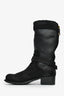 Christian Dior Black Nubuck Leather Moto Boots Size 37.5