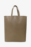 Celine Taupe Grained Calfskin Vertical Small 'Cabas' Tote with Strap