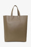 Celine Taupe Grained Calfskin Vertical Small 'Cabas' Tote with Strap