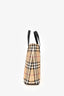 Burberry Beige Tartan Patterned Coated Leather Tote