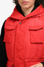 Burberry Red Zip Up Down Vest Est. Size XS